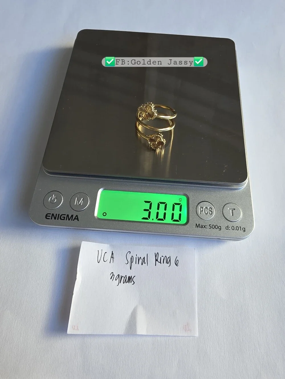18K Real Gold Spiral Clover Ring 6